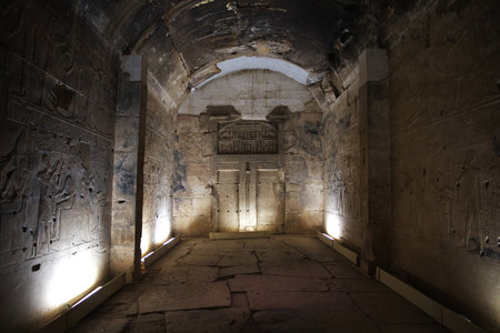 Abydos / Egypt - 02 Mar 2017: Ancient temple Abydos in Sahara desert, Egyptのeditorial素材