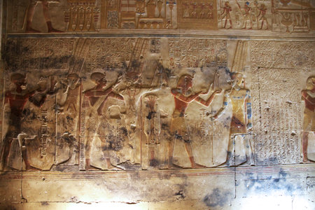 Abydos / Egypt - 02 Mar 2017: Ancient temple Abydos in Sahara desert, Egyptのeditorial素材
