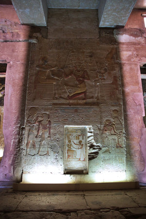 Abydos / Egypt - 02 Mar 2017: Ancient temple Abydos in Sahara desert, Egypt
