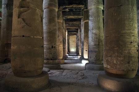 Abydos / Egypt - 02 Mar 2017: Ancient temple Abydos in Sahara desert, Egyptのeditorial素材