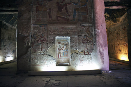 Abydos / Egypt - 02 Mar 2017: Ancient temple Abydos in Sahara desert, Egyptのeditorial素材