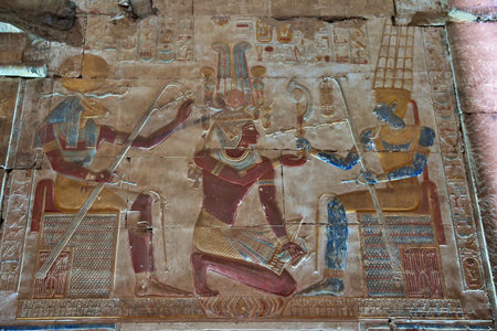 Abydos / Egypt - 02 Mar 2017: Ancient temple Abydos in Sahara desert, Egyptのeditorial素材