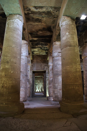 Abydos / Egypt - 02 Mar 2017: Ancient temple Abydos in Sahara desert, Egyptのeditorial素材