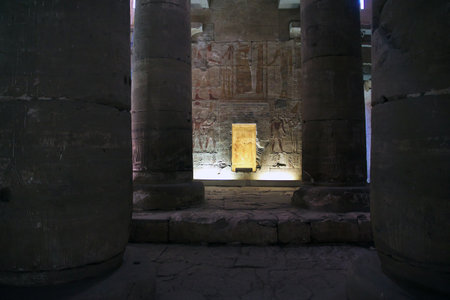 Abydos / Egypt - 02 Mar 2017: Ancient temple Abydos in Sahara desert, Egyptのeditorial素材