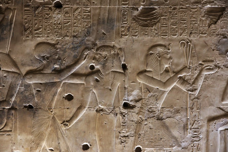 Abydos / Egypt - 02 Mar 2017: Ancient temple Abydos in Sahara desert, Egyptのeditorial素材