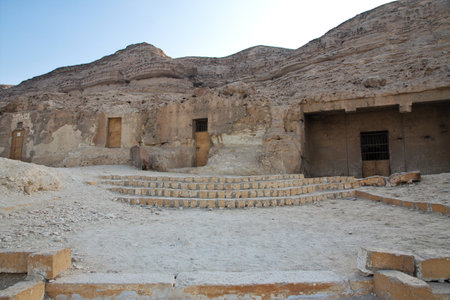 Amarna / Egypt - 03 Mar 2017: Tombs of the pharaohs in Amarna on the banks of the Nile, Egyptのeditorial素材