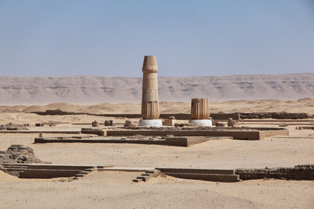 Amarna / Egypt - 03 Mar 2017: Ruins of Palace in Amarna, Egyptのeditorial素材