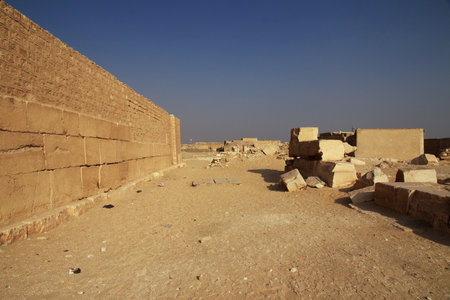 Saqqara / Egypt - 04 Mar 2017: Ancient pyramid of Sakkara in the desert of Egyptのeditorial素材