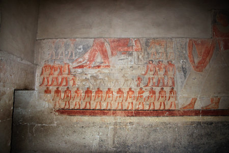 Saqqara / Egypt - 04 Mar 2017: The ancient necropolis of Saqqara, in the desert of Egyptのeditorial素材