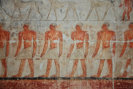 Saqqara / Egypt - 04 Mar 2017: The ancient necropolis of Saqqara, in the desert of Egyptのeditorial素材