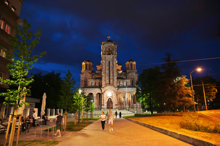 Belgrade / Serbia - 11 May 2018: Night at Belgrade city, Serbia