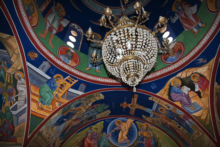 Orchid / Macedonia - 09 May 2018: Sant Naum monastery in Macedonia, Balkans