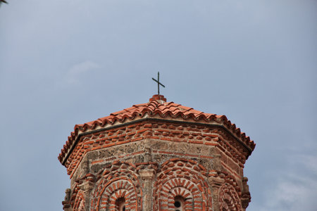 Orchid / Macedonia - 09 May 2018: Sant Naum monastery in Macedonia, Balkans