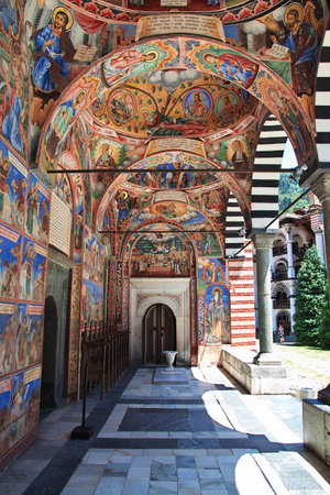 Rila Monastery / Bulgaria - 13 Jul 2015: The ancient Rila Monastery in Bulgaria
