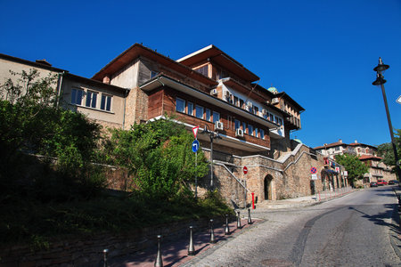 Veliko Tarnovo / Bulgaria - 16 Jul 2015: The vintage street in Veliko Tarnovo in Bulgariaのeditorial素材