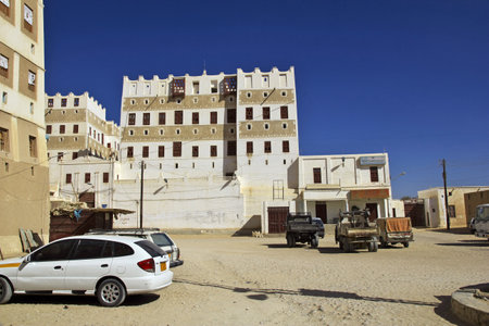 Shibam, Hadramaut / Yemen - 31 Dec 2012: The city of medieval skyscrapers, Shibam, Wadi Hadramaut, Yemenのeditorial素材