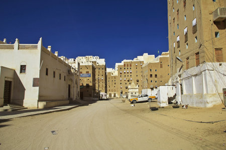 Shibam, Hadramaut / Yemen - 31 Dec 2012: The city of medieval skyscrapers, Shibam, Wadi Hadramaut, Yemenのeditorial素材