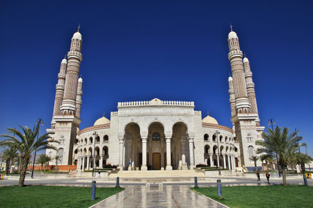 Sana'a / Yemen - 30 Dec 2012: Al Saleh Mosque, Great Mosque of Sana'a, Yemenのeditorial素材