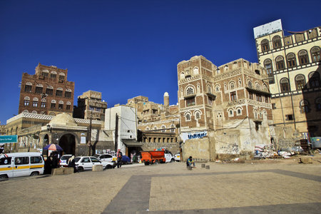 Sana'a / Yemen - 30 Dec 2012: The vintage house in Sana'a, Yemenのeditorial素材