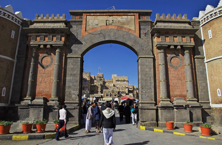 Sana'a / Yemen - 01 Jan 2013: Bab al-Yemen, the vintage gate in Sana'a, Yemenのeditorial素材