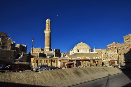 Sana'a / Yemen - 30 Dec 2012: The vintage minaret in Sana'a, Yemenのeditorial素材