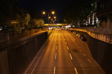 Cologne / Germany - 10 Sep 2015: The street at night, Cologne, Germanyのeditorial素材