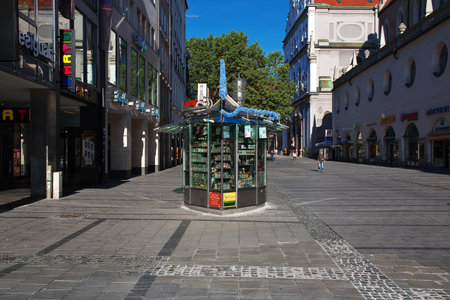 Munich, Bavaria / Germany - 13 Sep 2015: The gift shop on Kaufingerstrasse in Munich, Germanyのeditorial素材