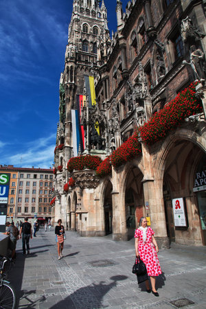 Munich, Bavaria / Germany - 13 Sep 2015: New Town Hall, Neus Rathaus in Munich, Germanyのeditorial素材