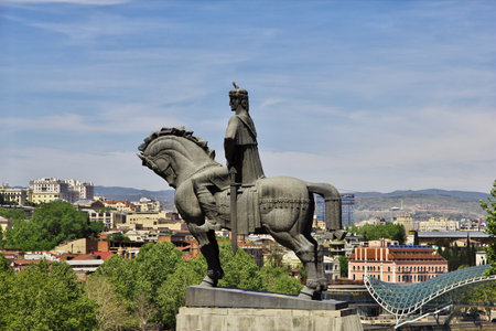 Tbilisi / Georgia - 04 May 2013: The monument in Tbilisi city, Georgiaのeditorial素材