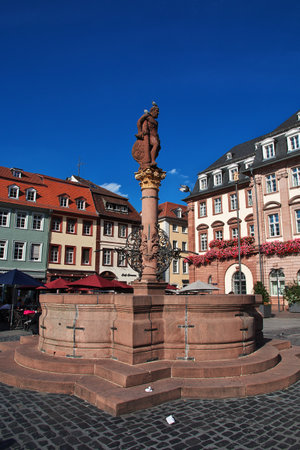 Heidelberg / Germany - 11 Sep 2015: The vintage statue in Heidelberg, Germanyのeditorial素材