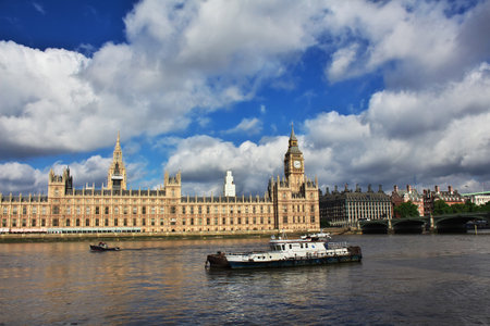 London / UK - 28 Jul 2013: The building of British Parliament in London city, England