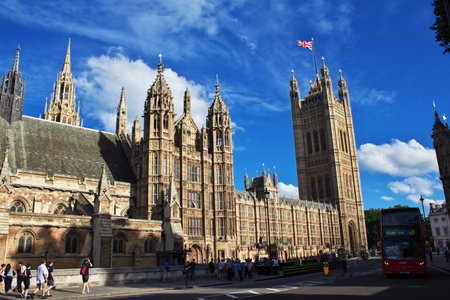 London / UK - 28 Jul 2013: The building of British Parliament in London city, England