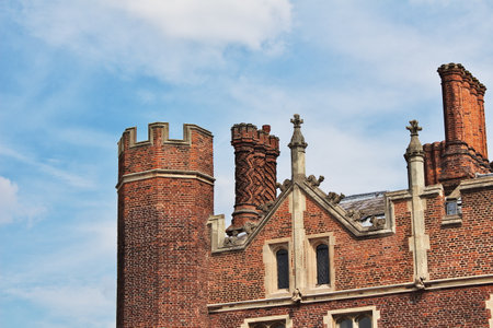 Hampton cort / UK - 08 Aug 2013: The Royal Castle Of HAMPTON Court, Englandのeditorial素材