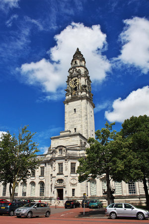 Cardiff / UK - 30 Jul 2013: The building in Cardiff city, Walesのeditorial素材