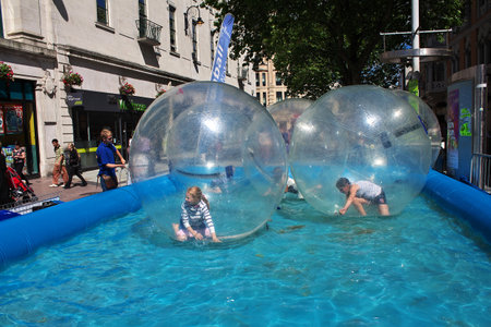 Cardiff / UK - 30 Jul 2013: The street of Cardiff in Walesのeditorial素材