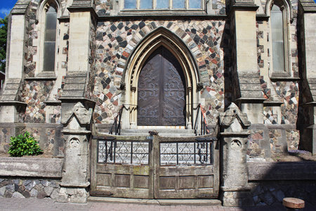 Cardiff / UK - 30 Jul 2013: The church on Cardiff city, Walesのeditorial素材