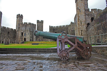 Carnarfon / UK - 31 Jul 2013: Ancient Carnarfon castle in UKのeditorial素材