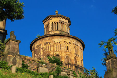 Glasgow / UK - 4 Aug 2013: The Cemetery in Glasgow city of Scotlandのeditorial素材