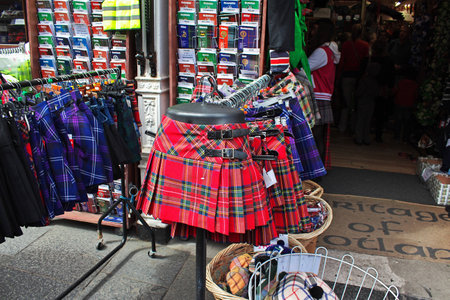 Edinburgh, Scotland / UK - 6 Aug 2013: Some kilts in Edinburgh, Scotlandのeditorial素材