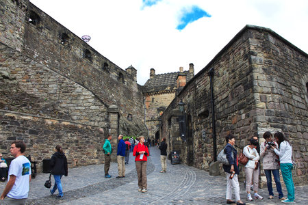 Edinburgh, Scotland / UK - 6 Aug 2013: The castle in Edinburgh, Scotlandのeditorial素材