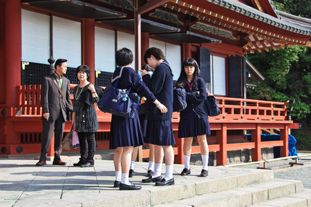 Kamakura / Japan - 06 Nov 2013: Tsurugaoka Hachimangu Shrine, Kamakura, Japanのeditorial素材