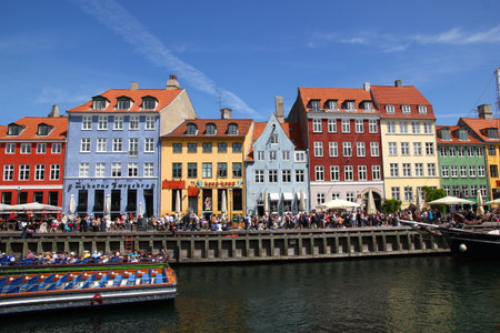 Copenhagen / Denmark - 28 Jun 2012: Nyhavn canal in Copenhagen, Denmarkのeditorial素材