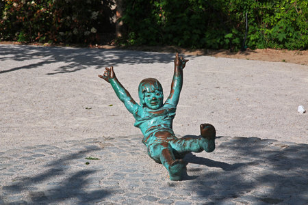 Zagreb / Croatia - 28 Apr 2018: The statue in Upper Town, Gornji Grad in Zagreb, Croatia, Balkansのeditorial素材