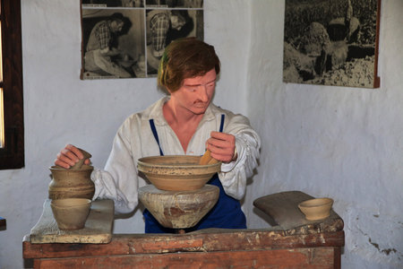 Kumrovec, Zagorje / Croatia - 29 Apr 2018: Kumrovec is traditioanal croatian village, Croatiaのeditorial素材