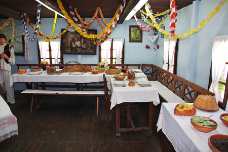 Kumrovec, Zagorje / Croatia - 29 Apr 2018: Kumrovec is traditioanal croatian village, Croatiaのeditorial素材