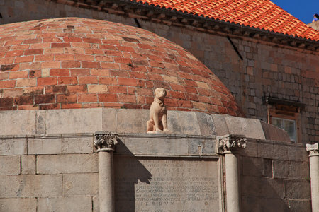 Dubrovnik / Croatia - 02 May 2018: Jewish fountain in Dubrovnik city on Adriatic sea, Croatiaのeditorial素材