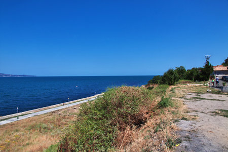 Nessebar / Bulgaria - 17 Jul 2015: The view on Black sea from Nessebar, Bulgariaのeditorial素材