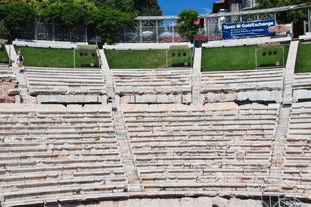 Plovdiv / Bulgaria - 12 Jul 2015: Plovdiv Roman Theatre, Ancient Stadium of Philippopolis, Bulgariaのeditorial素材