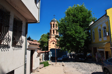 Plovdiv / Bulgaria - 12 Jul 2015: The vintage church in Plovdiv, Bulgariaのeditorial素材