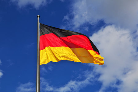 Berlin / Germany - 08 Sep 2015: Flag on Reichstag building, Berlin, Germanyのeditorial素材